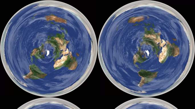 4K超清楚球幕内投地球从下往上投视频北极