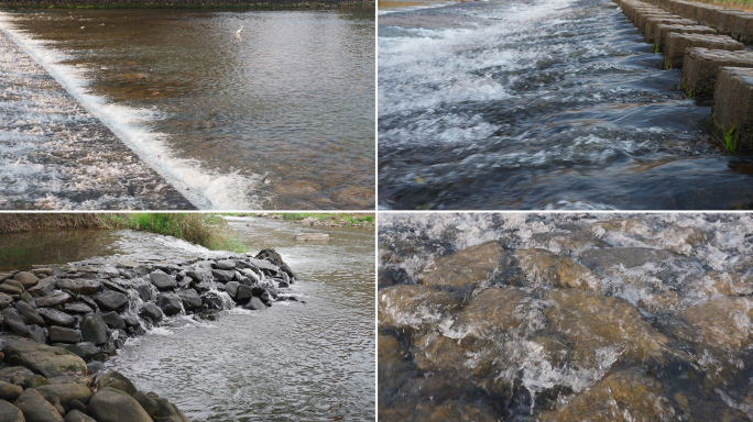 乡村河流 小河溪水 山泉空镜