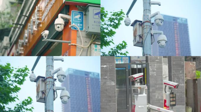 4k城市街道安防监控摄像头