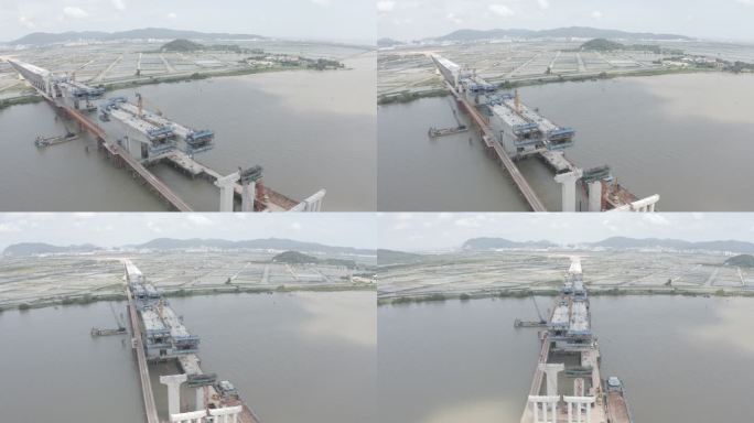 广东珠海鸡啼门鹤港大桥航拍视频