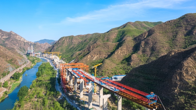 北京门头沟安家庄特大桥建设 延时