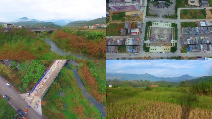 农田田野田园 小村落小村庄 田园乡村生活