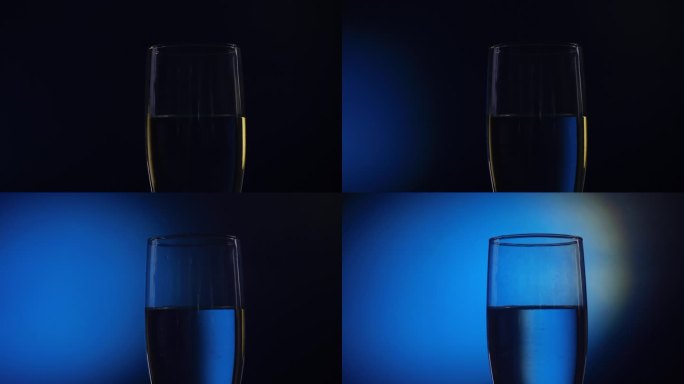 酒杯蓝光背景光影