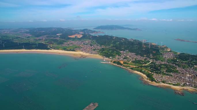 航拍平潭岛全景-海岛风光碧海蓝天沙滩