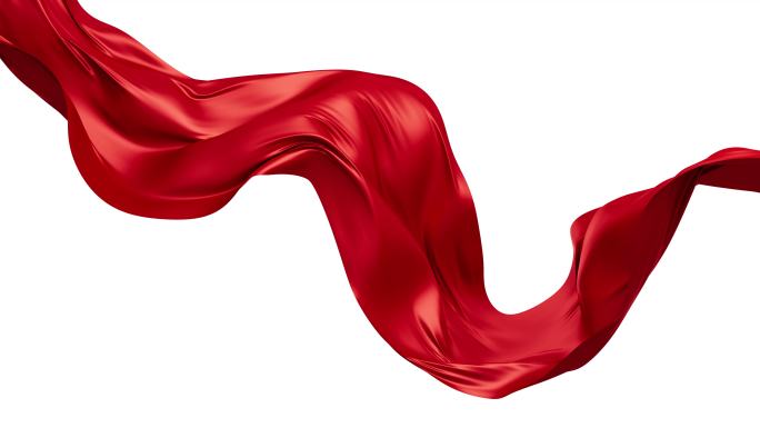 带透明通道的飞舞的红色布料纹理动画