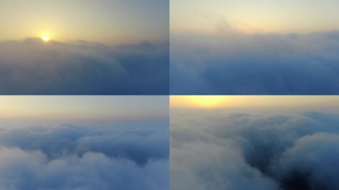 飞机穿云日出云海
