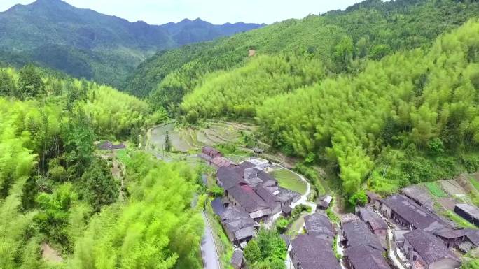 山村小镇  航拍乡村 山村风景