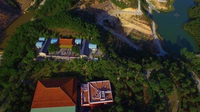 老挝风俗 村落静谧 小镇镇航拍