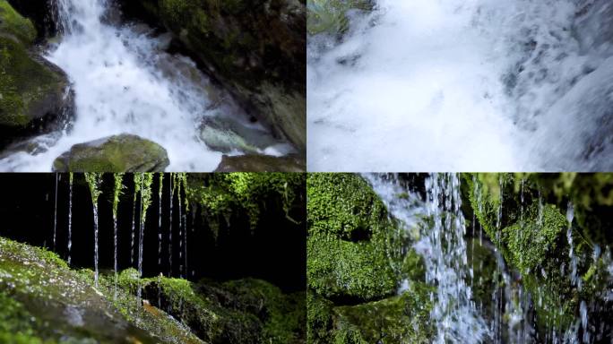 大自然山泉水溪流