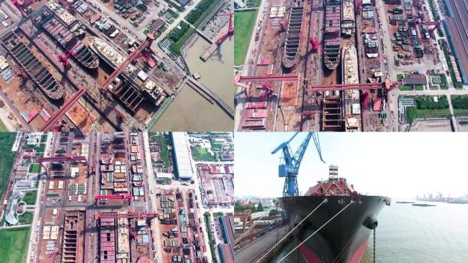 一辆装满货的轮船停在岸边 海上运输 码头