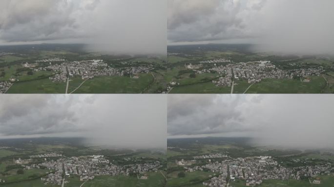 海南儋州农田下雨航拍视频