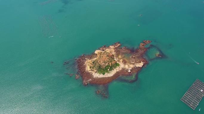 航拍原生态海岛风光碧海蓝天沙滩平潭大嵩岛