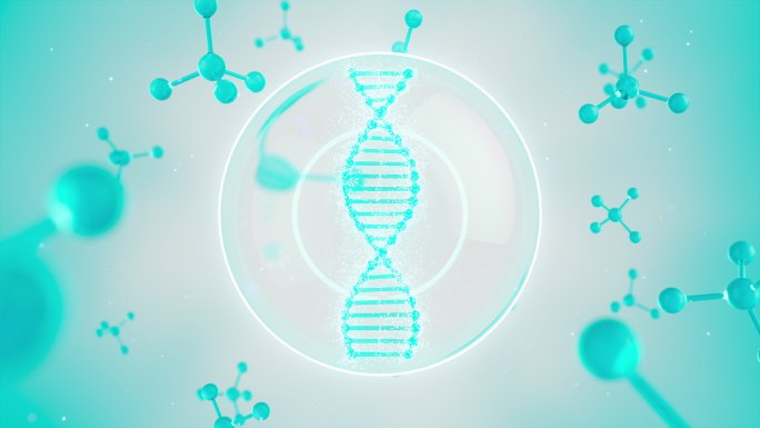 DNA生物科技概念3D蓝色
