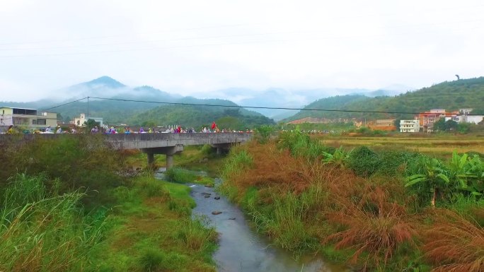 老挝风俗 村落静谧 小镇镇航拍