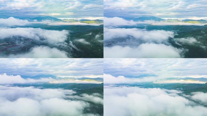 唯美壮观云雾云海航拍风光延时视频素材