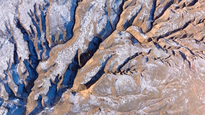 黄土高原冬天雪景