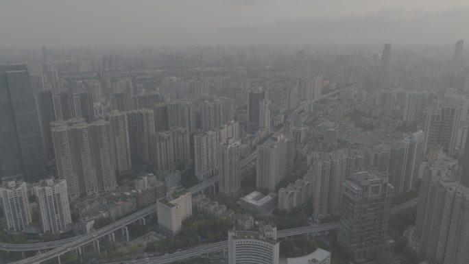 LOG广州午后城市风光航拍