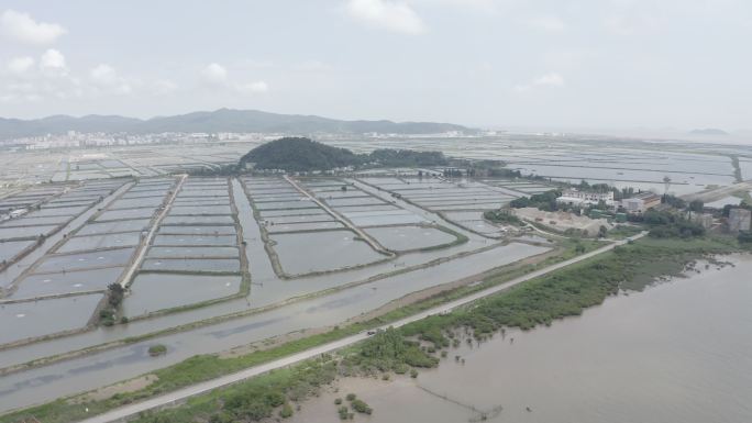 广东珠海鸡啼门养殖航拍视频