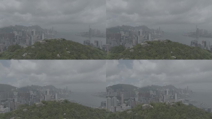 香港宝马山红香炉峰航拍香港大景