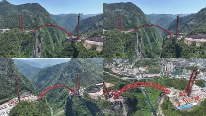 山区高速公路建设航拍4K