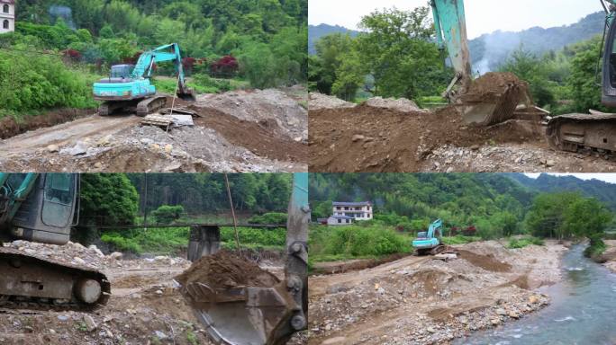 河道疏通防洪挖掘机施工