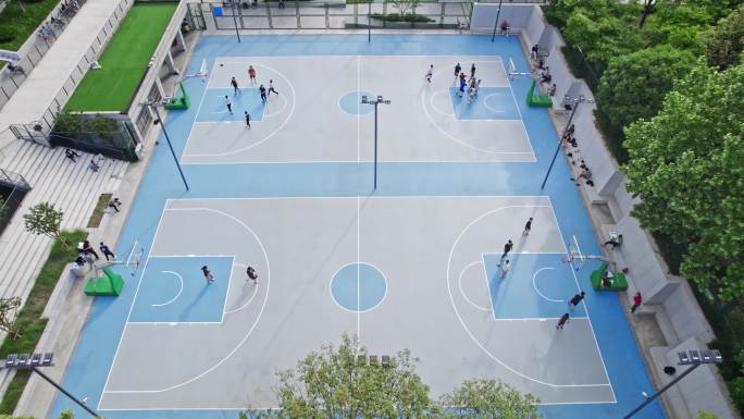 杭州滨江 江边户外篮球场