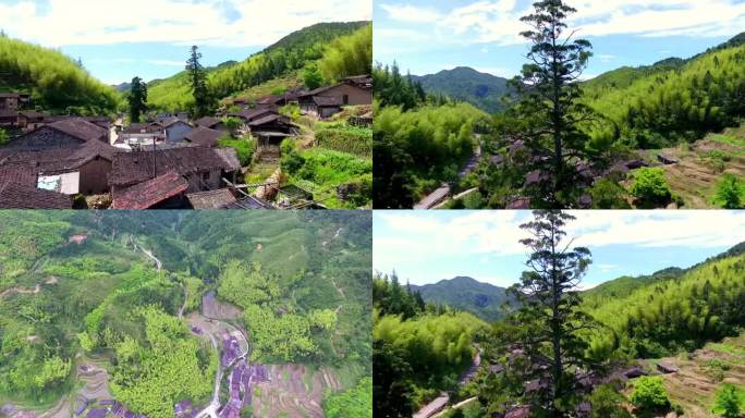 山村小镇  航拍乡村 山村风景