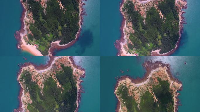 航拍原生态海岛风光碧海蓝天沙滩平潭大嵩岛