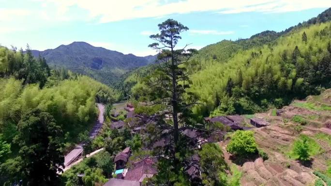 山村小镇  航拍乡村 山村风景