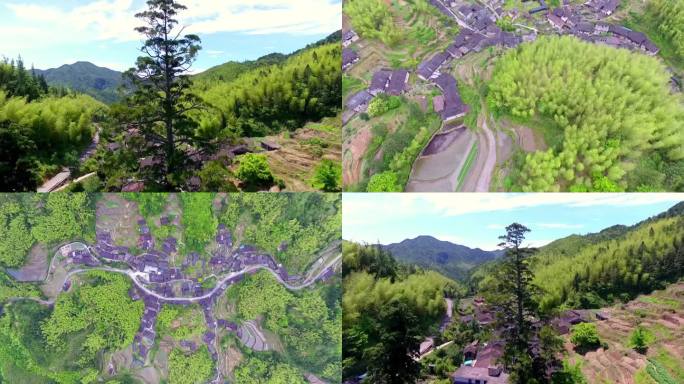 山村小镇  航拍乡村 山村风景