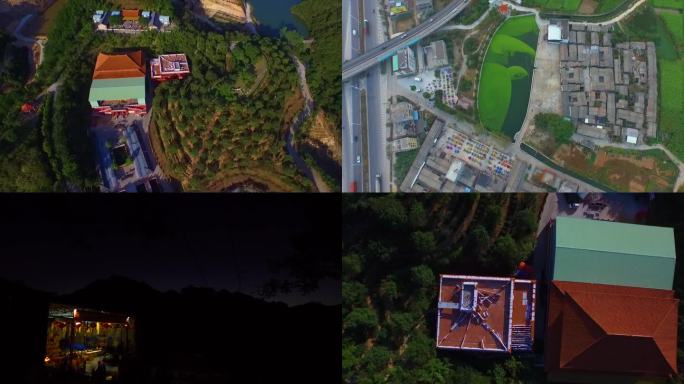 老挝风俗 村落静谧 小镇镇航拍