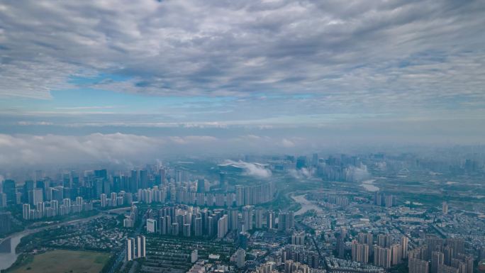 成都高新全景雪山云海延时