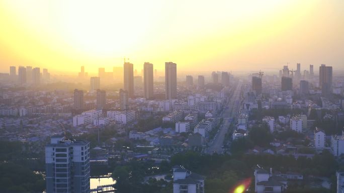 城市人文 寂静城市 清晨 早晨日出朝阳