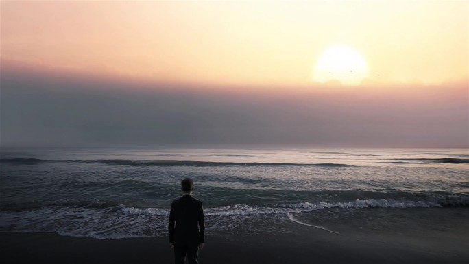 面朝大海山海意境