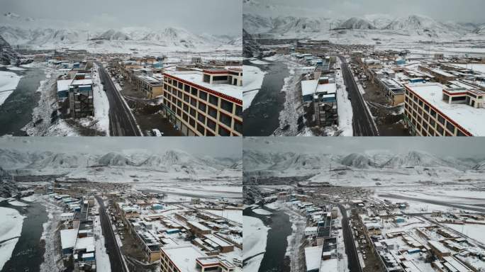 西藏旅游风光317国道冰雪县城
