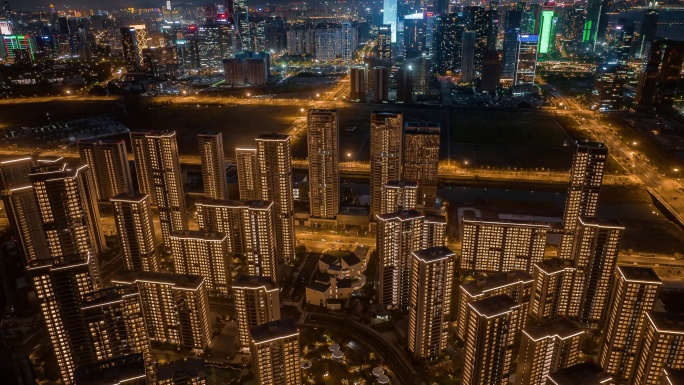 杭州亚运村夜景延时4k