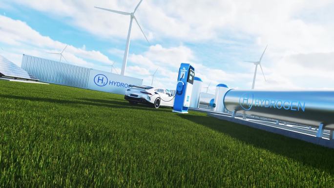 低碳环保 加氢站 风车风能