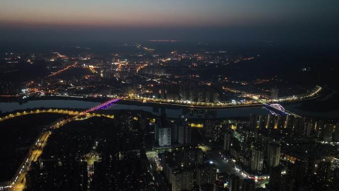 资阳市夜景航拍资阳城市夜景风光夜晚风景