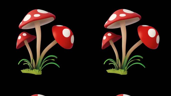 卡通蘑菇视频素材透明通道