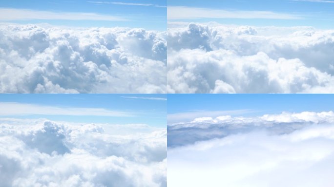 4K 云层 云朵 蓝天 晴天 飞机