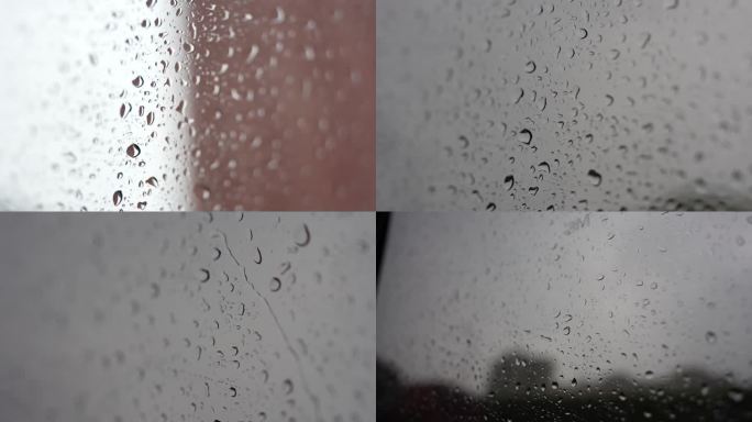 下雨天坐车乘车车窗雨滴意境空镜失落情绪