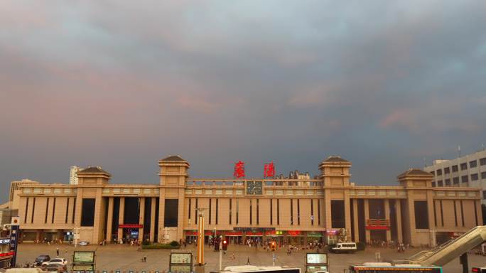 襄阳夜景 襄阳火车站延时摄影视频
