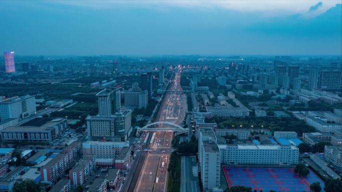 长春南部快速路卫星广场日转夜延时