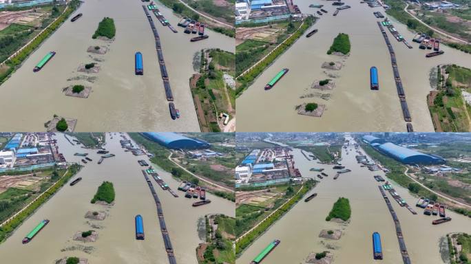 繁忙的中国大运河江苏淮安段