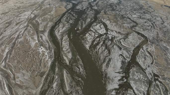 西藏高原湿地航拍大地脉络