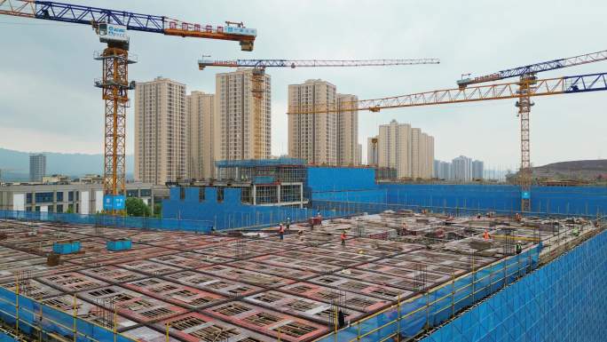 重庆高新区建筑施工工地航拍