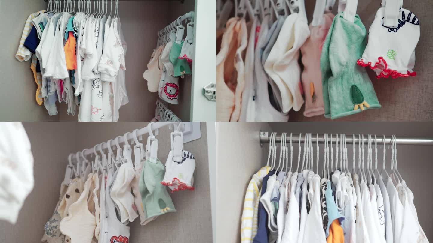 衣柜里的婴儿袜子和衣服