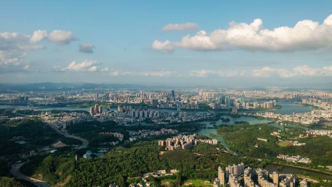 【4K超清】惠州航拍延时高榜山下的惠城区