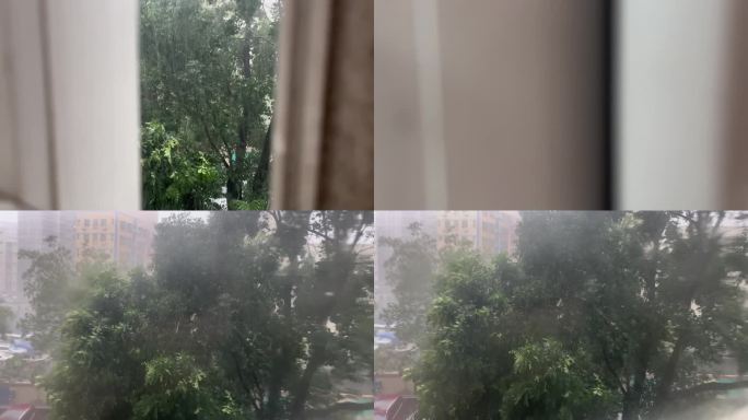 暴雨天的窗外不一样的世界