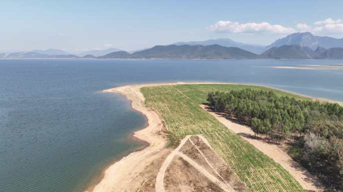 航拍海南陵水大广坝水库